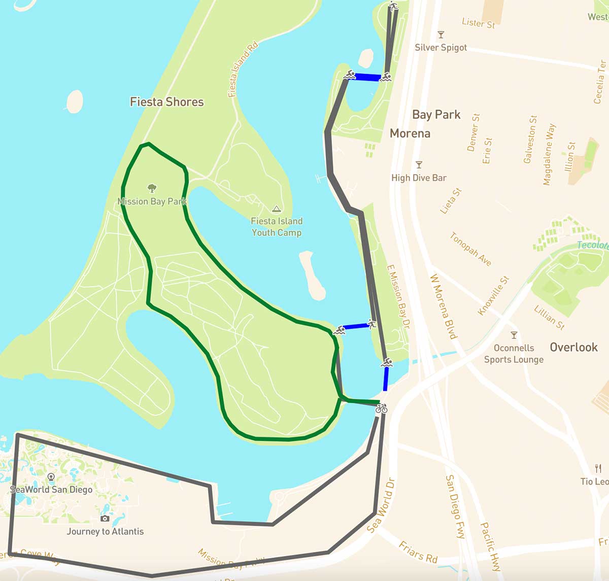 Streckenführung des ersten Triathlons