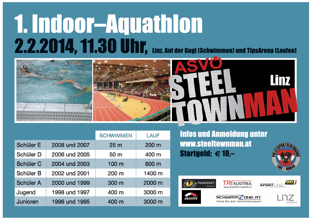 Österreichs erster Kinder Indoor  Aquathlon in Linz