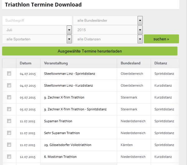 Triathlon Termine für deinen Kalender