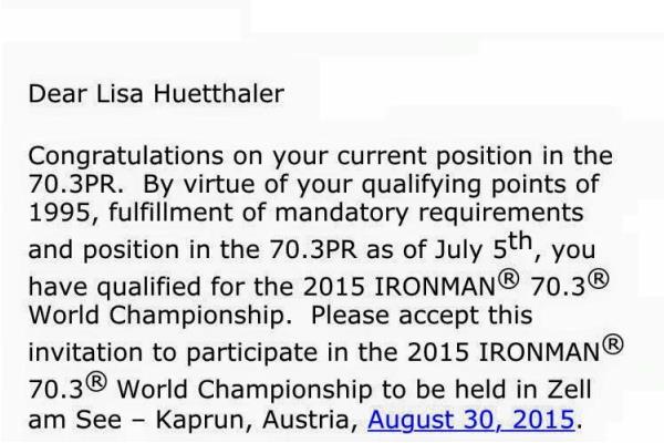 PRO Einladungen für IRONMAN 70.3 Weltmeisterschaften Zell am See versandt