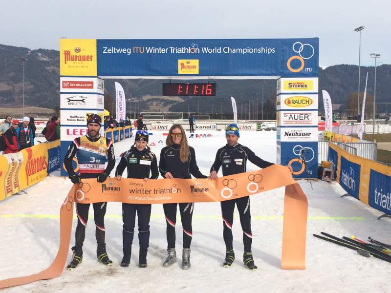 Wintertriathlon Silbermedaille für Österreichs Elite Team