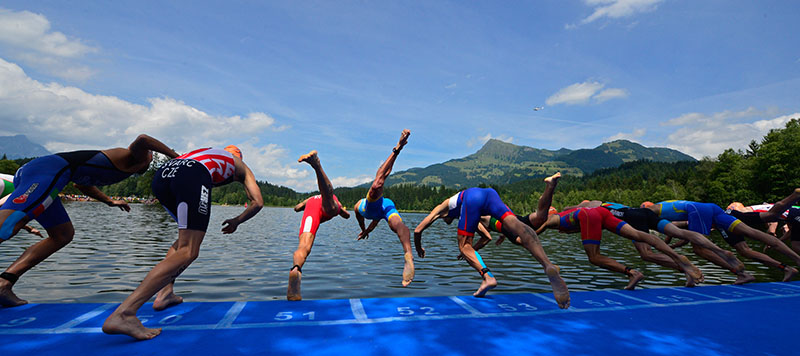 Elite Damen Starterfeld bei Triathlon-EM in Kitzbühel