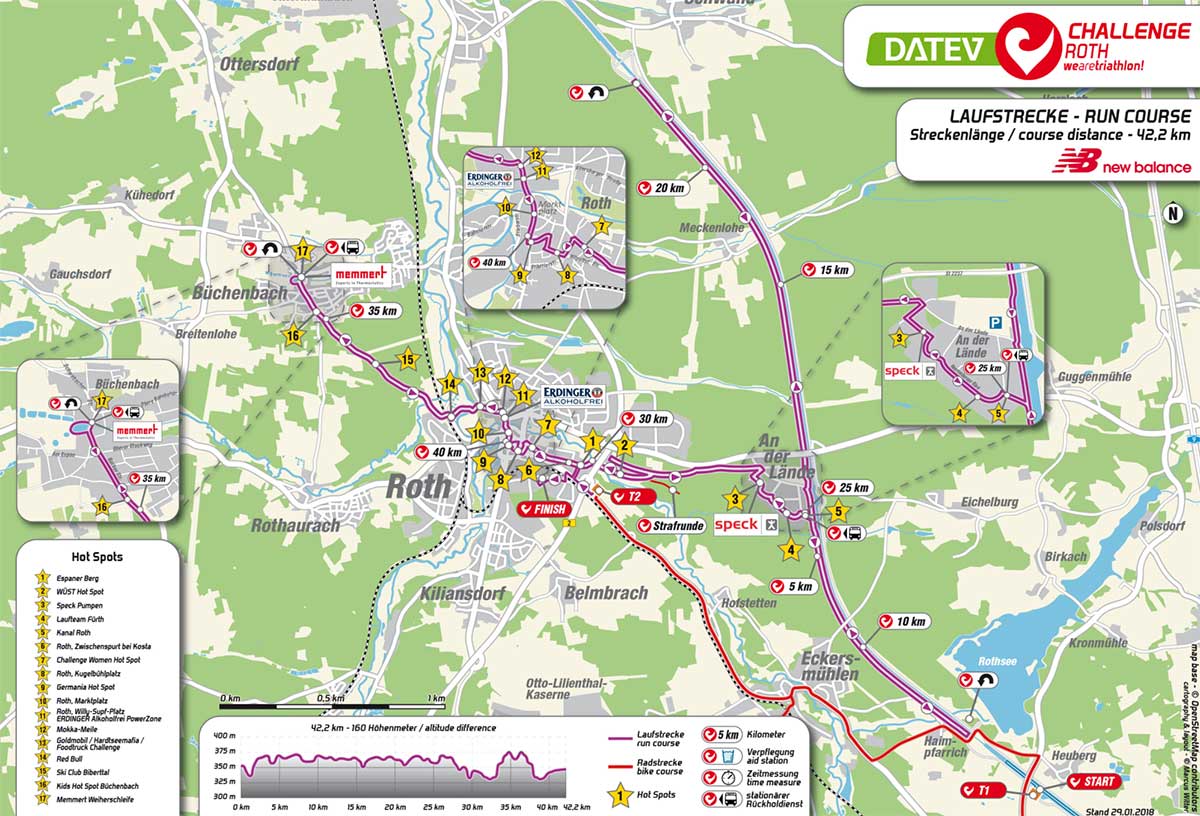 Neue Laufstrecke bei der Challenge Roth 2018