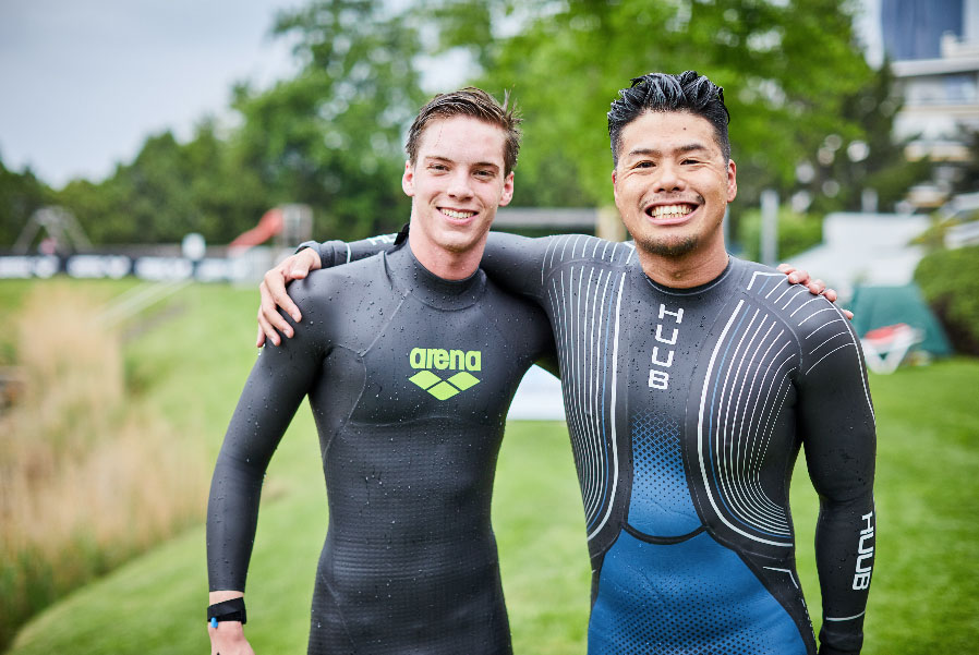 Pascal Pavlik und Yasunari Hirai beim Vienna Open Water Swim