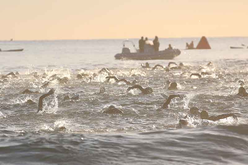 SUNSHINE COAST, AUSTRALIA - SEPTEMBER 04: Pro Women finish the Swim during Ironman 70.3 World Championship on September 4, 2016 in Sunshine Coast, Australia. (Photo by Chris Hyde/Getty Images)