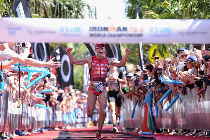 SUNSHINE COAST, AUSTRALIA - SEPTEMBER 04: Tim Reed of Australia celebrates winning the Ironman 70.3 World Championship on September 4, 2016 in Sunshine Coast, Australia. (Photo by Matt Roberts/Getty Images)