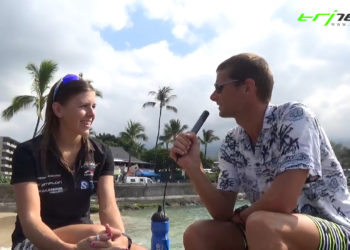 Bianca Steurer beim Interview am berühmten Dig Me Beach auf Hawaii