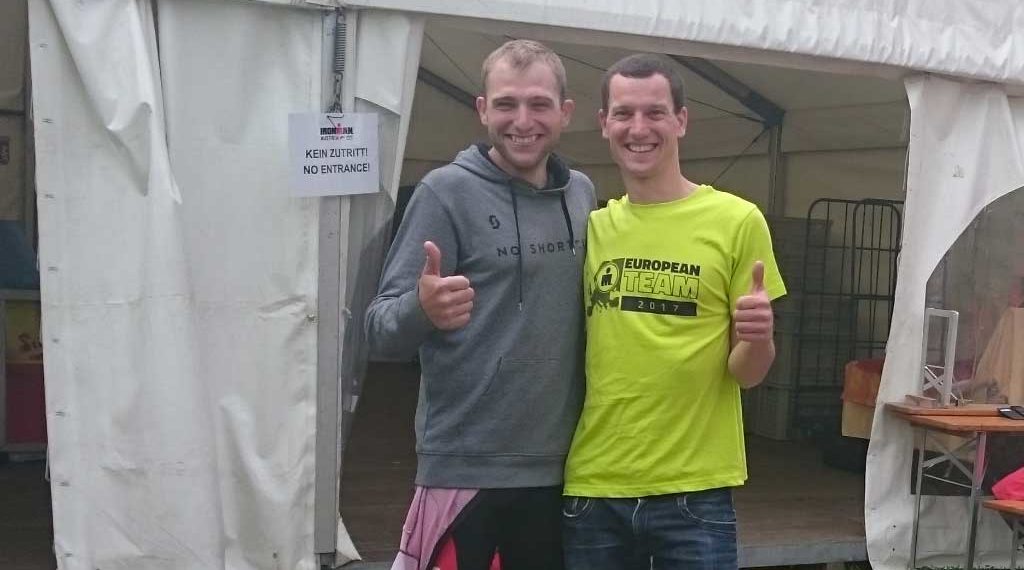 Alexander Strutz gemeinsam mit dem mehrfachen IRONMAN Austria-Kärnten Finisher Anton Blokhin aus der Ukrainie