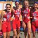Die vier Qualifizierten Juniorinnen beim Europacup in Kitzbühel: Lisa Hufnagl, Lena Baumgartner, Pia Totschnig, Magdalena Früh
