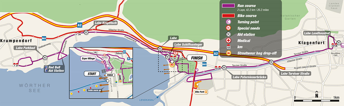 Die Laufstrecke des IRONMAN Austria