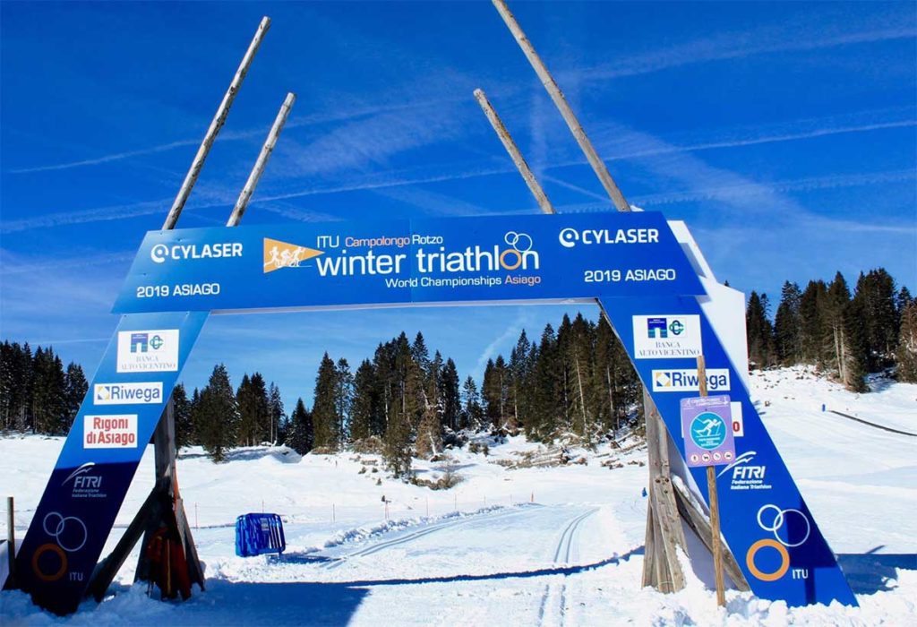 Finishline der Wintertriathlon WM 2019