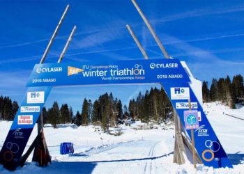 Finishline der Wintertriathlon WM 2019