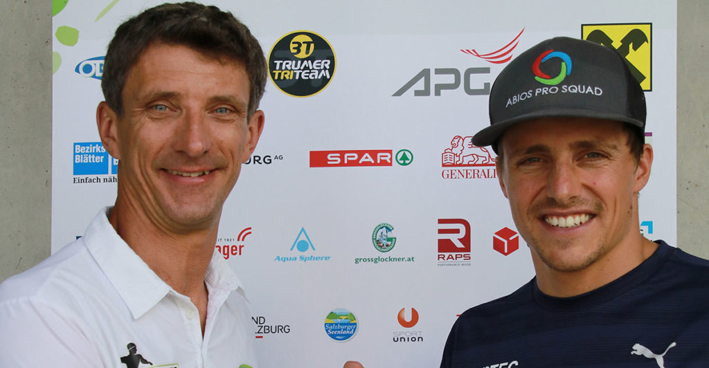 Jubiläums Runde für den Trumer Triathlon Lukas Hollaus und Josef Gruber
