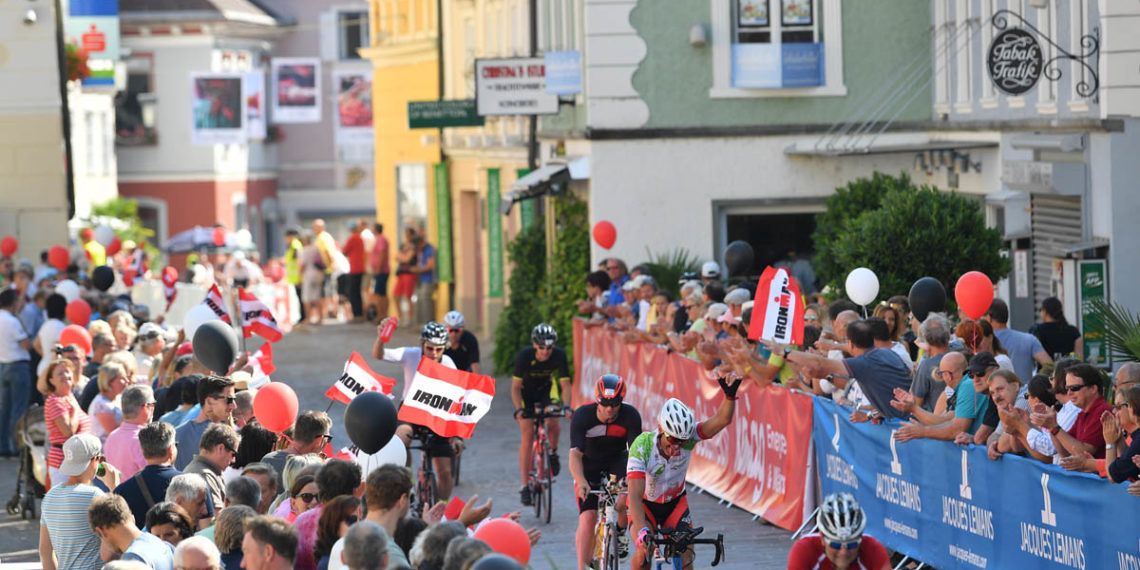 KLAGENFURT, AUSTRIA - JULY 07: Athletes compete in the bike leg during the Ironman Austria on July 07, 2019 in Klagenfurt, Austria. (Photo by Sebastian Widmann/Getty Images for IRONMAN)