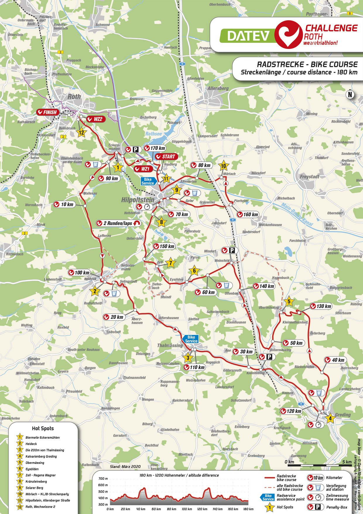 Neue Radstrecke bei Challenge Roth 2 Neue Radstrecke Challenge Roth