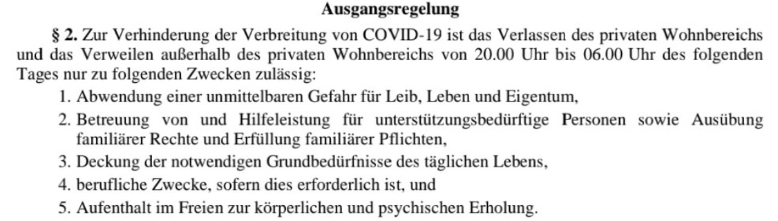COVID-19: Veranstaltungen abgesagt - Sport trotz Ausgangssperre möglich 2 COVID-19 Ausgangsregelung
