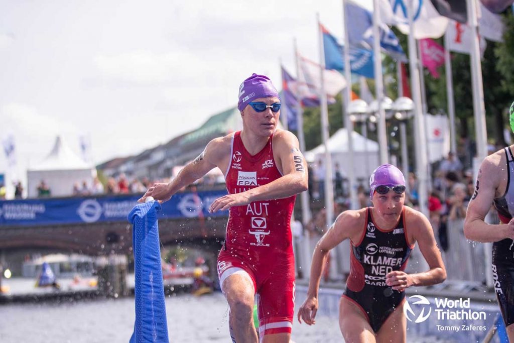 Leider nur Platz 28 für Julia Hauser bei der WM-Premiere der Supersprintdistanz in Hamburg nach einer Penalty Julia Hauser