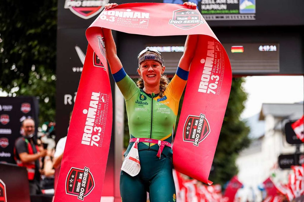 Perterer bei IRONMAN 70.3 Zell am See auf Rang 6 Caro Pohle gewinnt den IRONMAN 70.3 Zell am See 2024 / Getty Images for IRONMAN