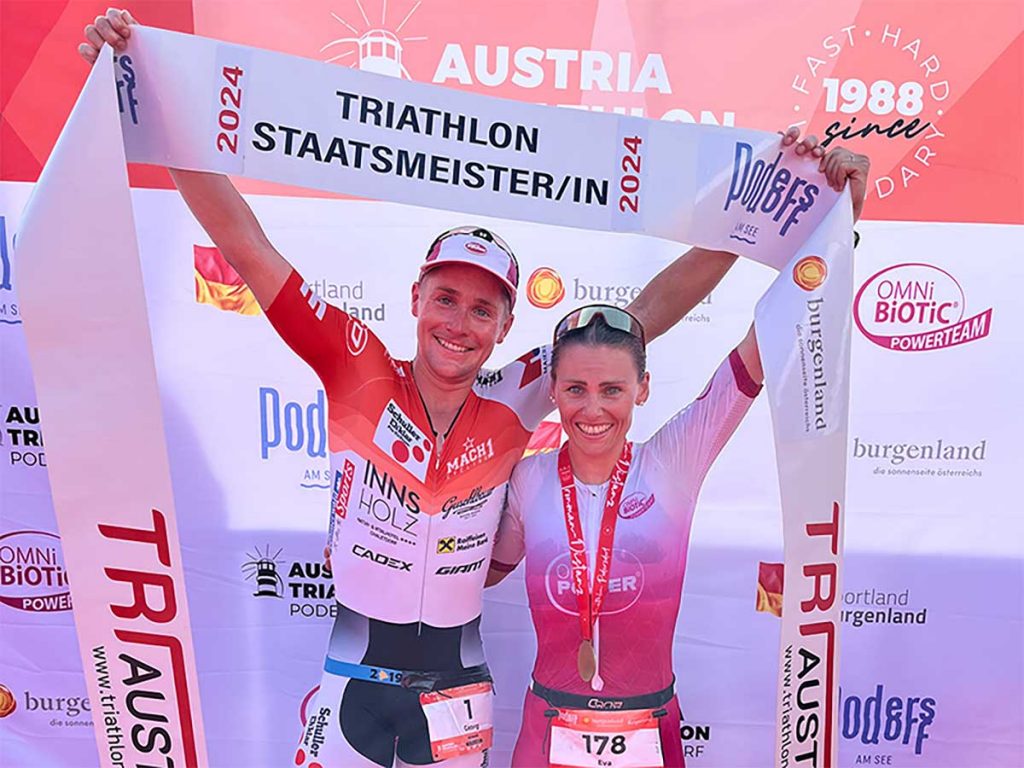 Enzenberger und Berger holen Langdistanztitel in Podersdorf Austria Triathlon Podersdorf 2024